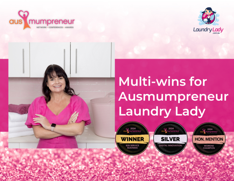 Laundry Lady leads way in Digital Innovation, B2B Service and Women’s Champion at Ausmumpreneur Awards